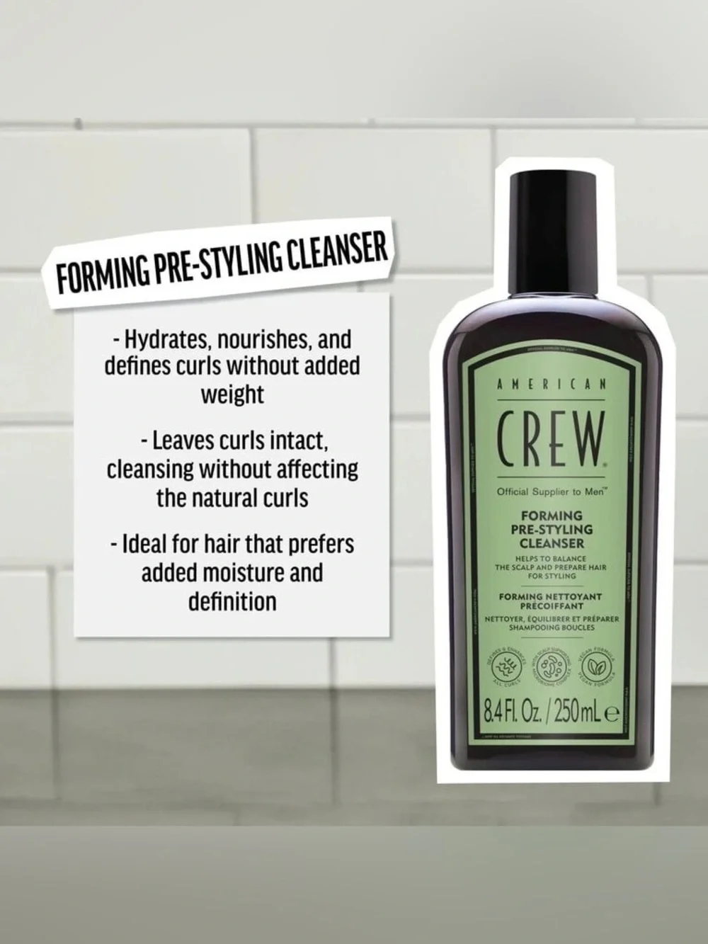 NIB American Crew Forming Curls Duo with Pre‑Styling Shampoo and Styling Cream
